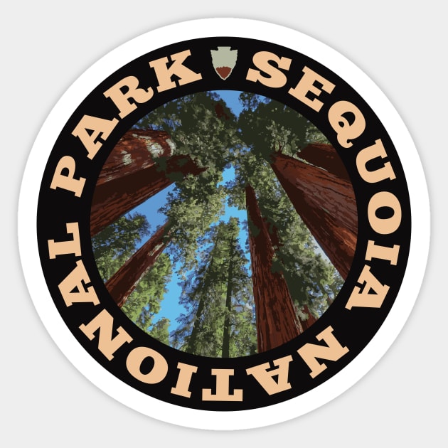 Sequoia National Park circle Sticker by nylebuss